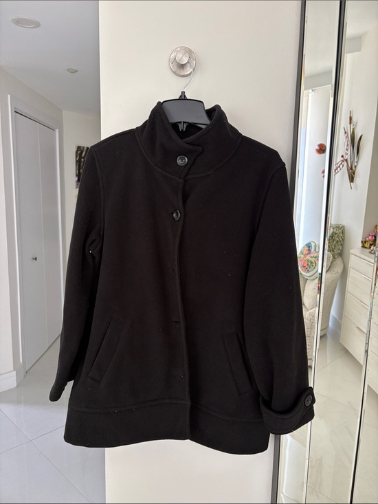 Avellini Jackets & Blazers - Women's Black Button-Up Pea Coat